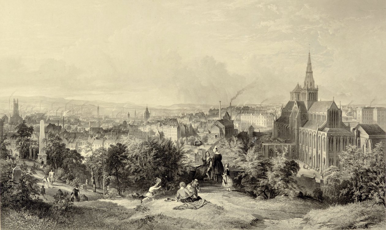 Glasgow desde la Necrópolis de William Richardson
