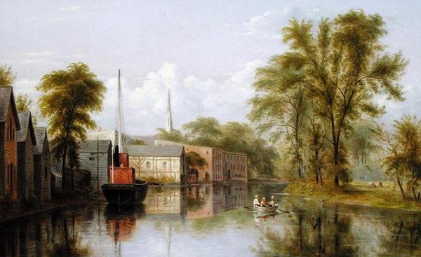 En el Río Bronx, West Farms, Nueva York de William Rickarby Miller