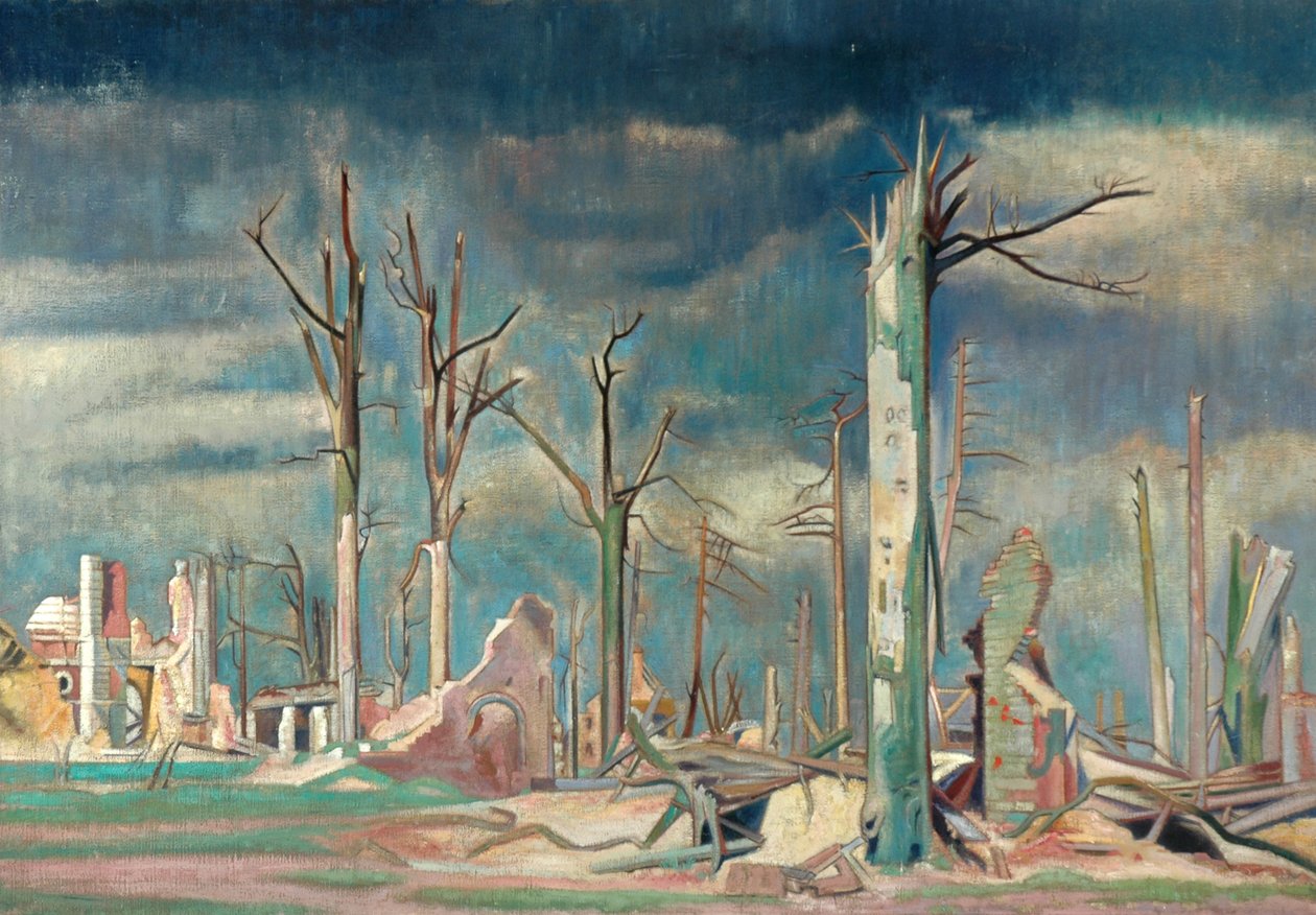 Avenida de Bourlon, Frente Occidental (óleo sobre lienzo) de William Rothenstein