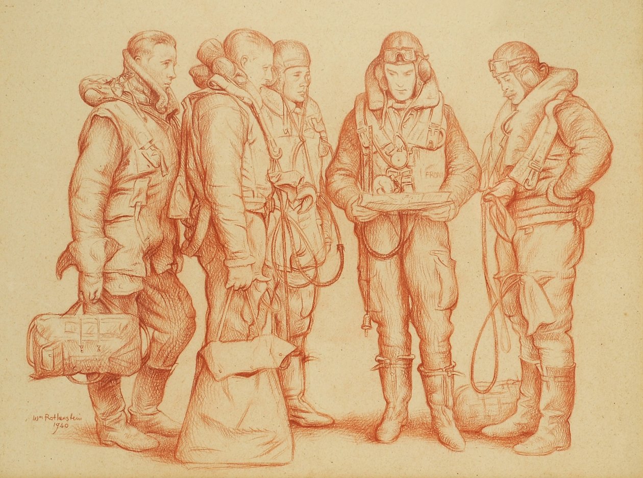 Tripulación del bombardero Whitley de William Rothenstein