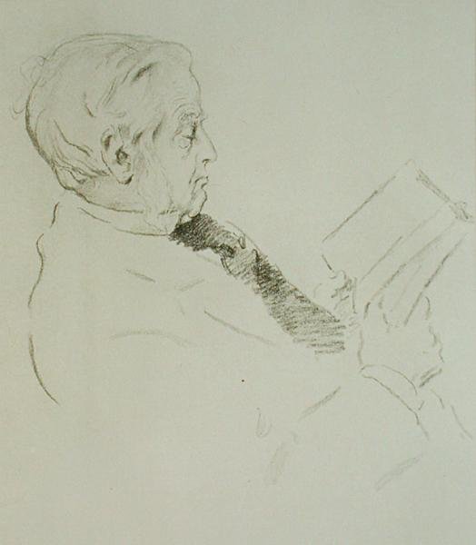 Retrato de Max Muller (1823-1900) (litografía) de William Rothenstein