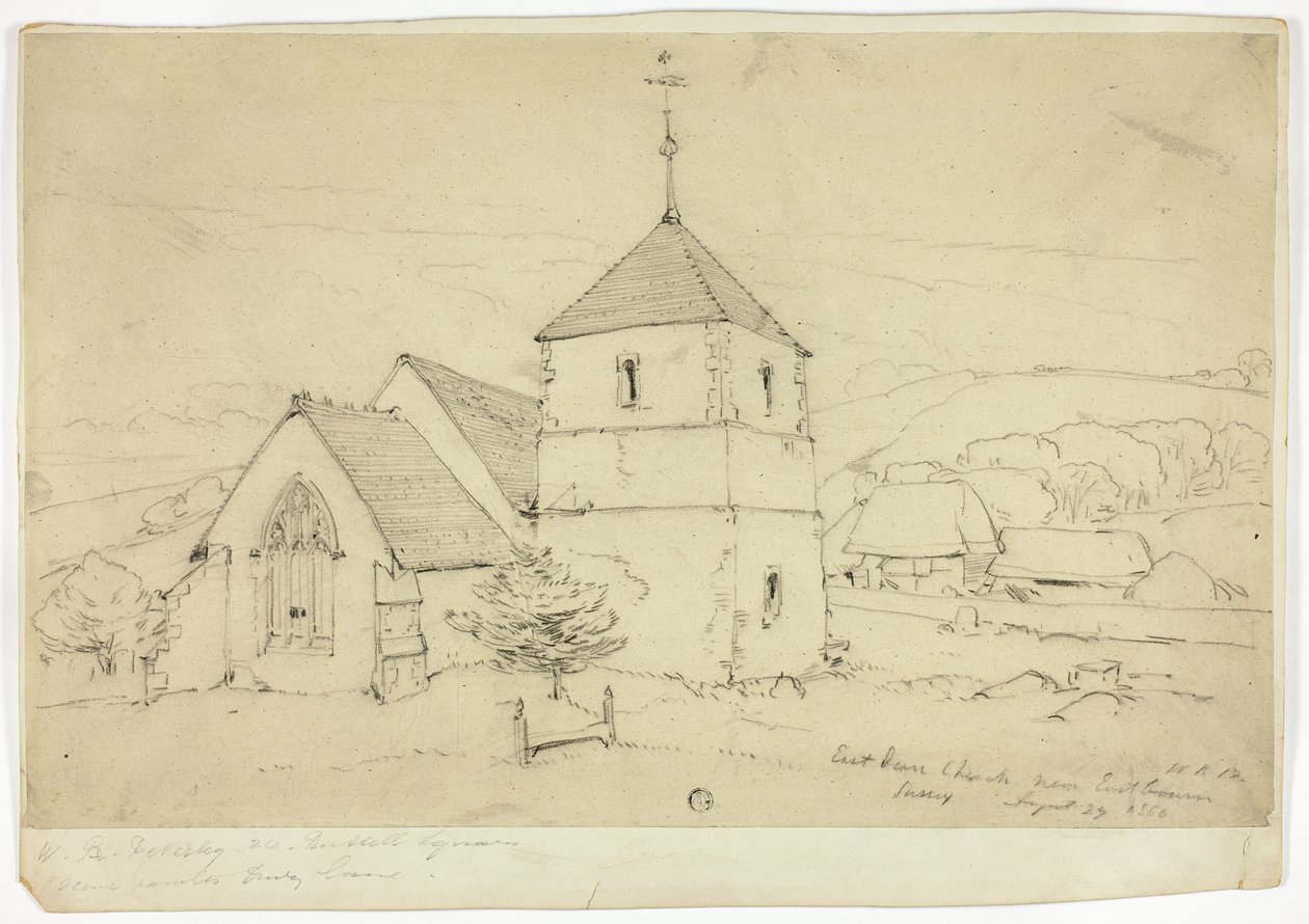 Iglesia de Eastdam cerca de Eastbourn Sussex de William Roxby Beverley