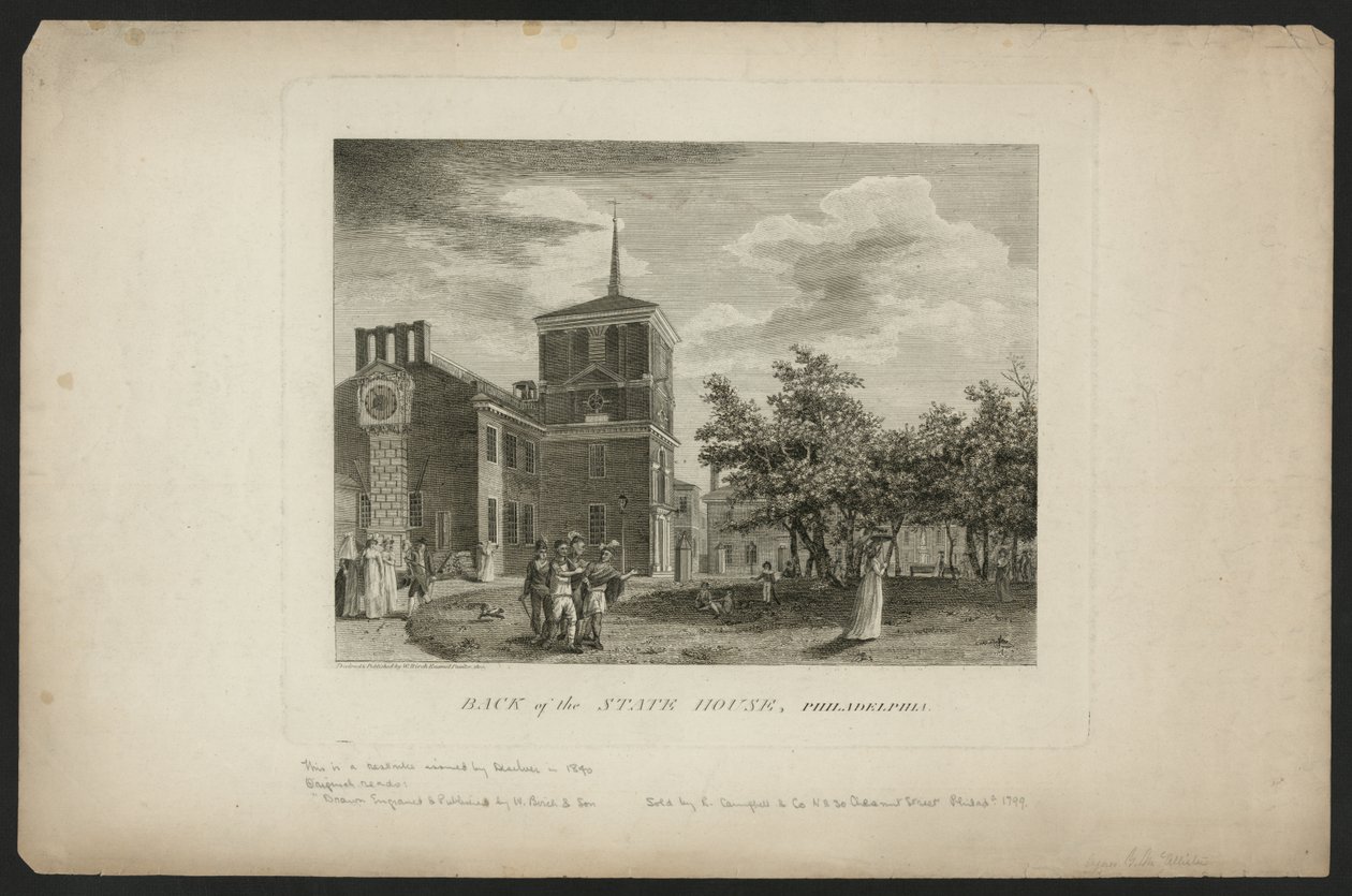 Parte trasera de la Casa del Estado, Filadelfia de William Russell Birch