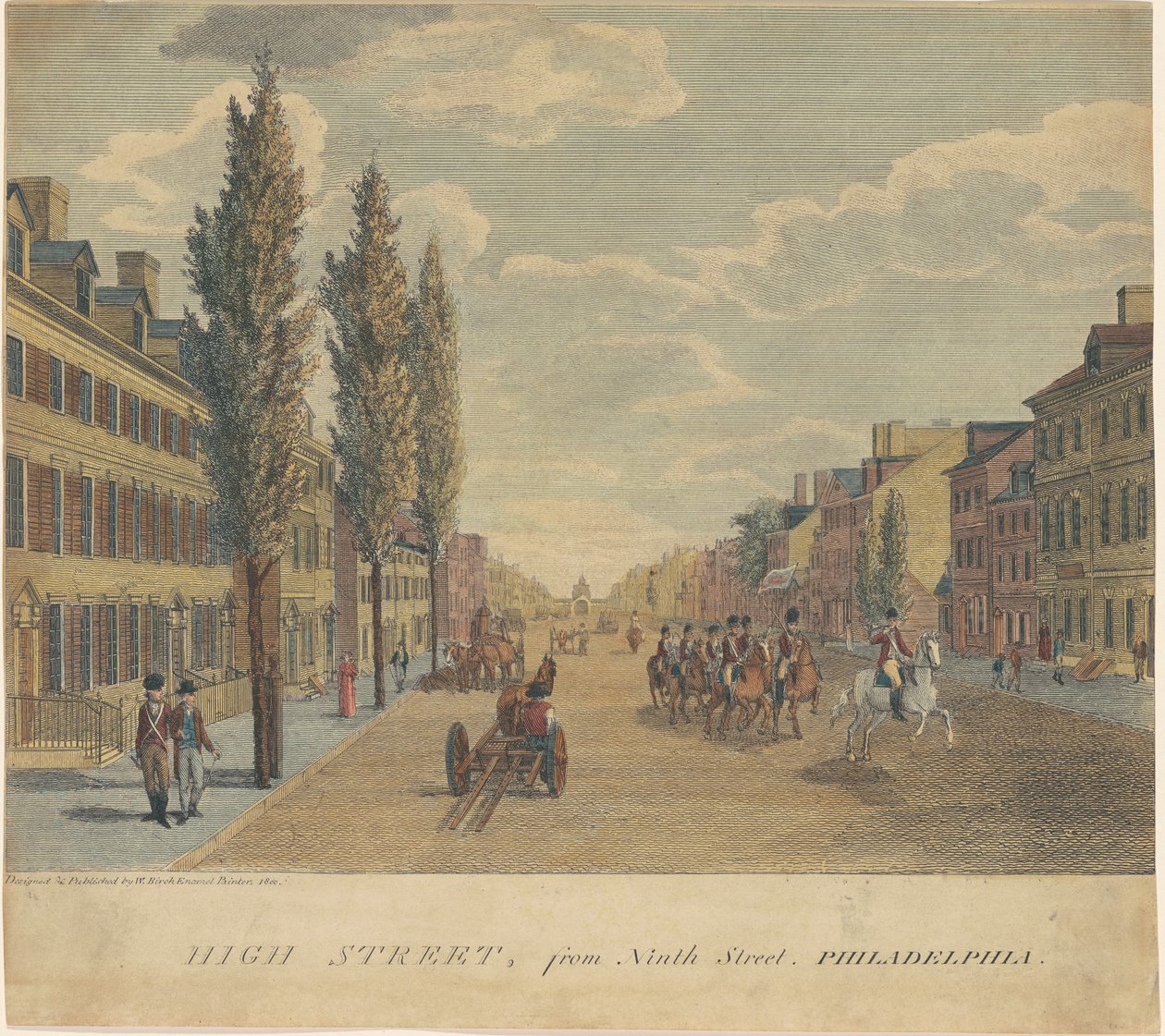 Calle Alta, desde la Novena Calle, Filadelfia de William Russell Birch