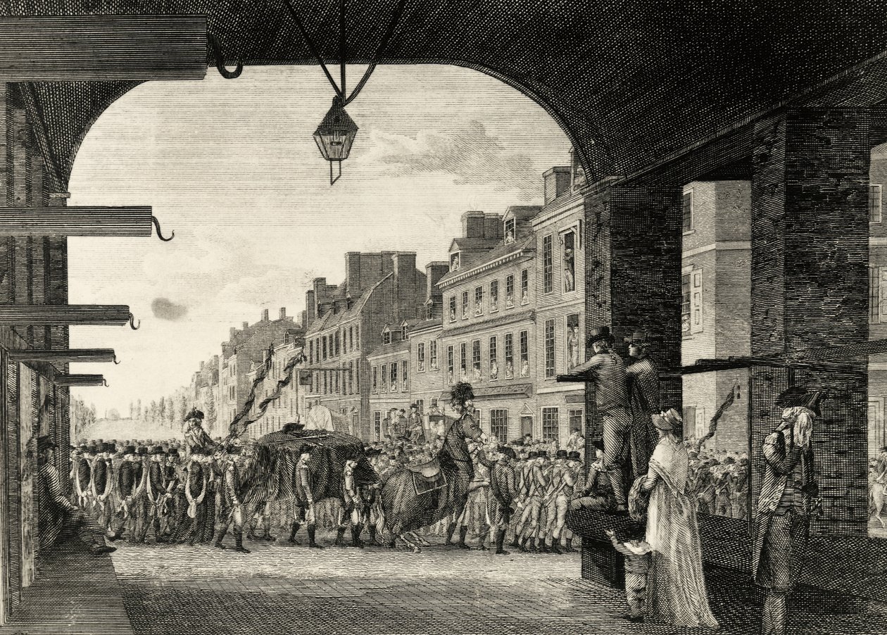 El cortejo fúnebre de George Washington por la High Street en Filadelfia de William Russell Birch