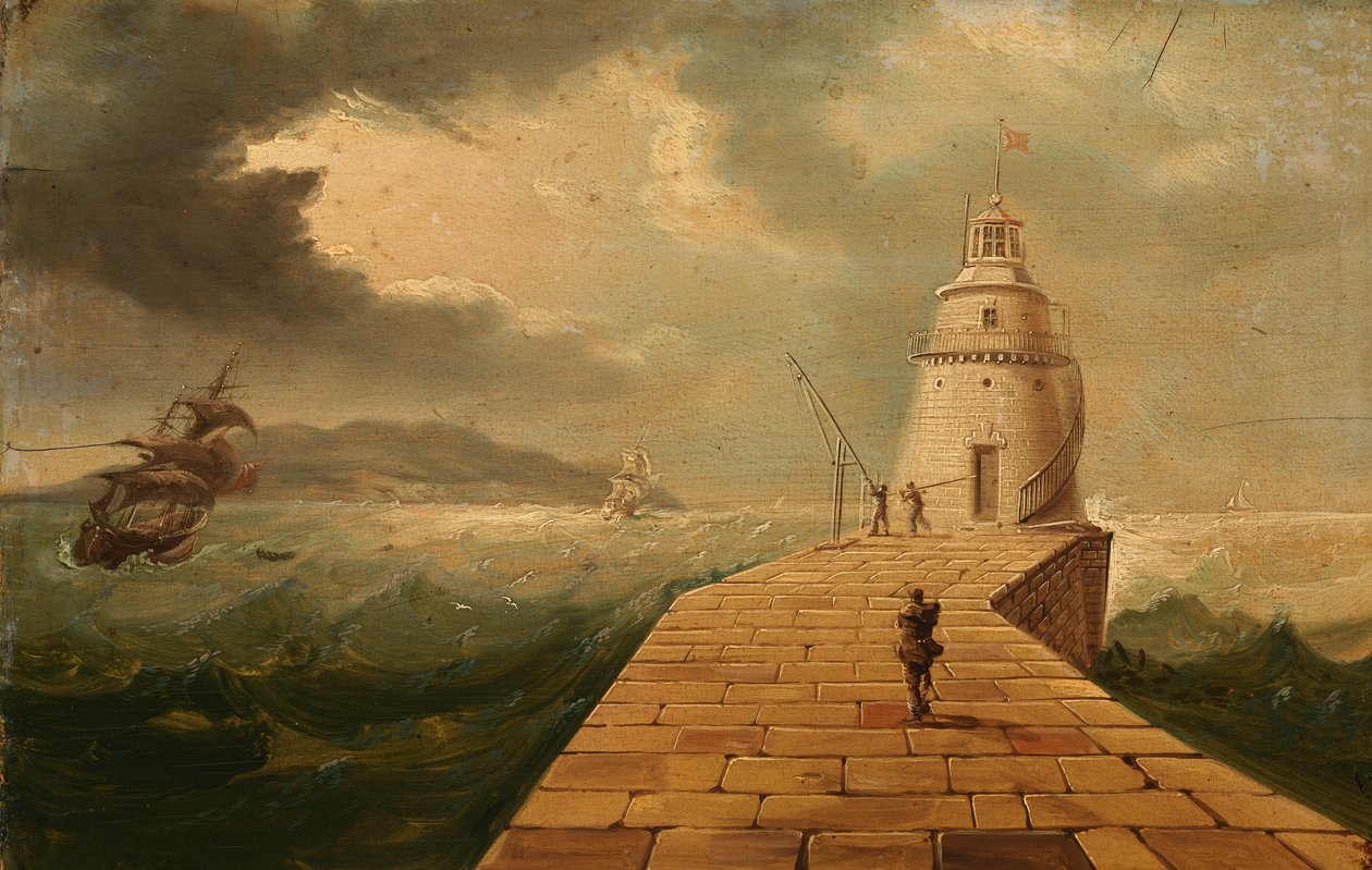 Vista del faro de Poolbeg de William Sadler