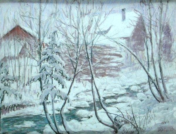 Chalets en la nieve de William Samuel Horton