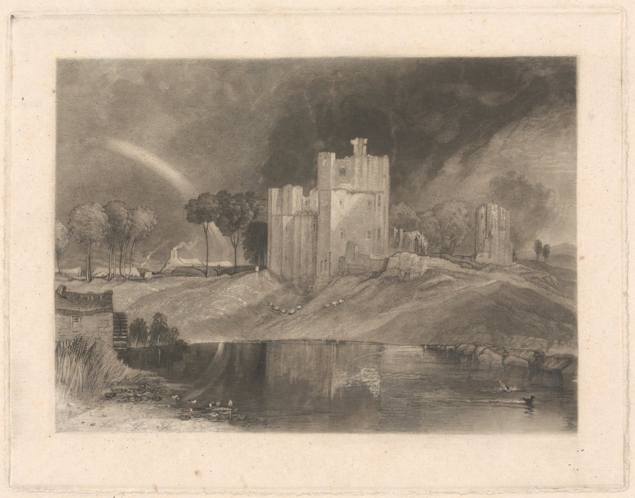 Castillo de Brougham, cerca de la confluencia de los ríos Eamont y Lowther de William Say