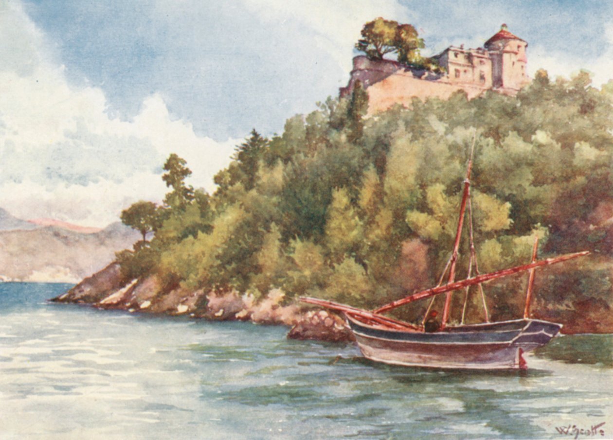 Castello Brown, Portofino (litografía en color) de William Scott
