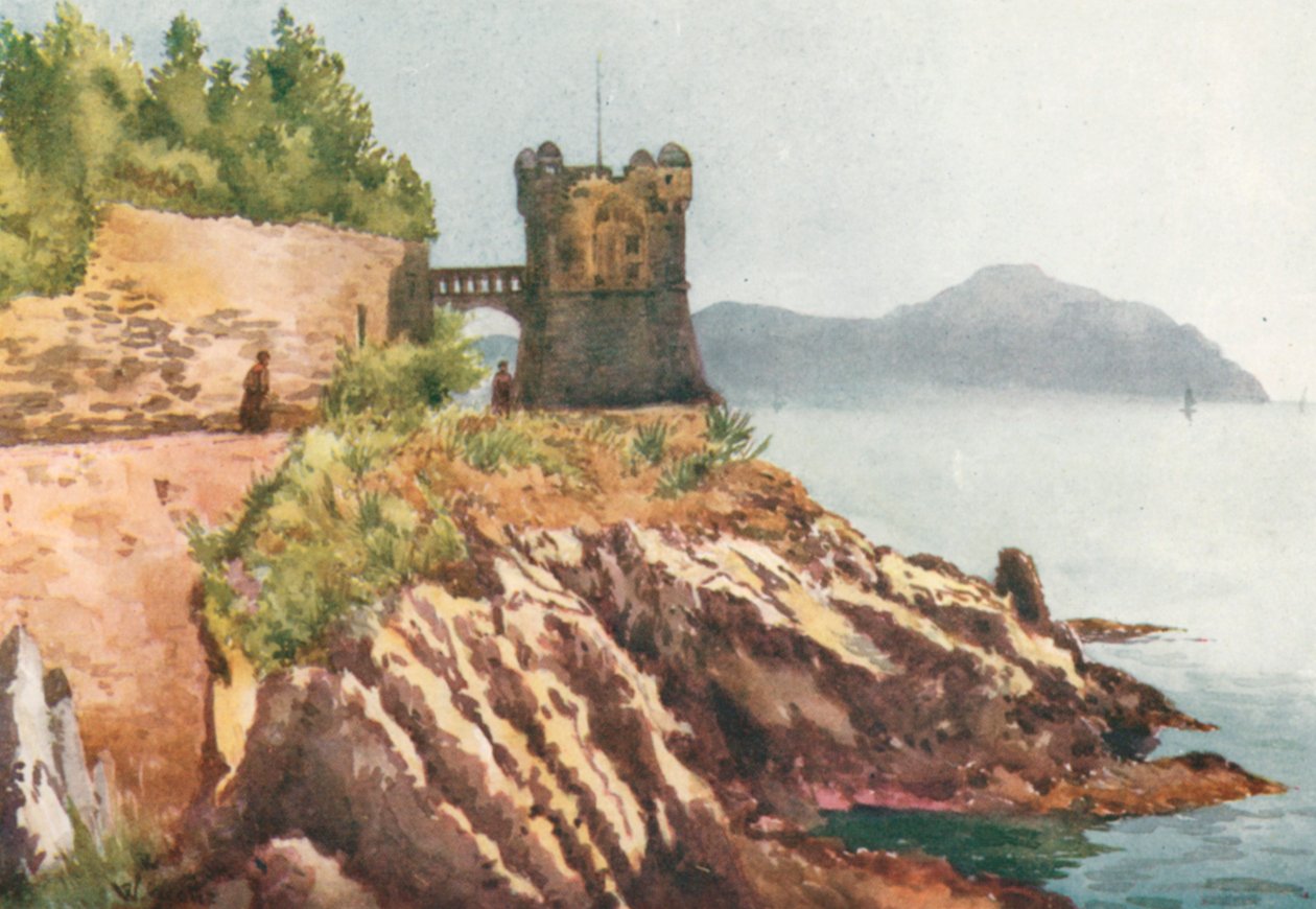 El paseo marítimo, Nervi (litografía en color) de William Scott