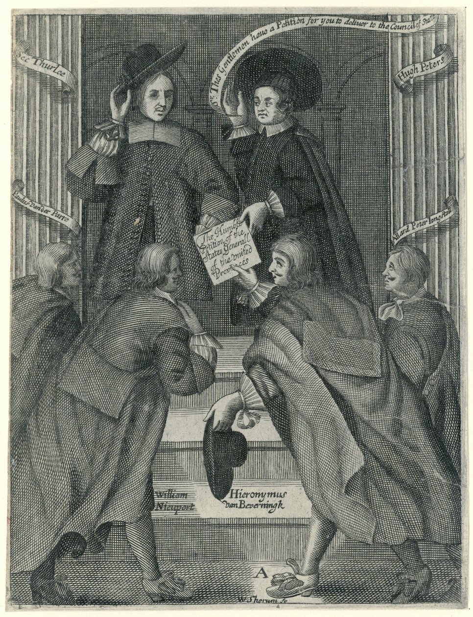 Presentación de una petición al Secretario de Estado inglés, hacia 1654 de William Sherwin