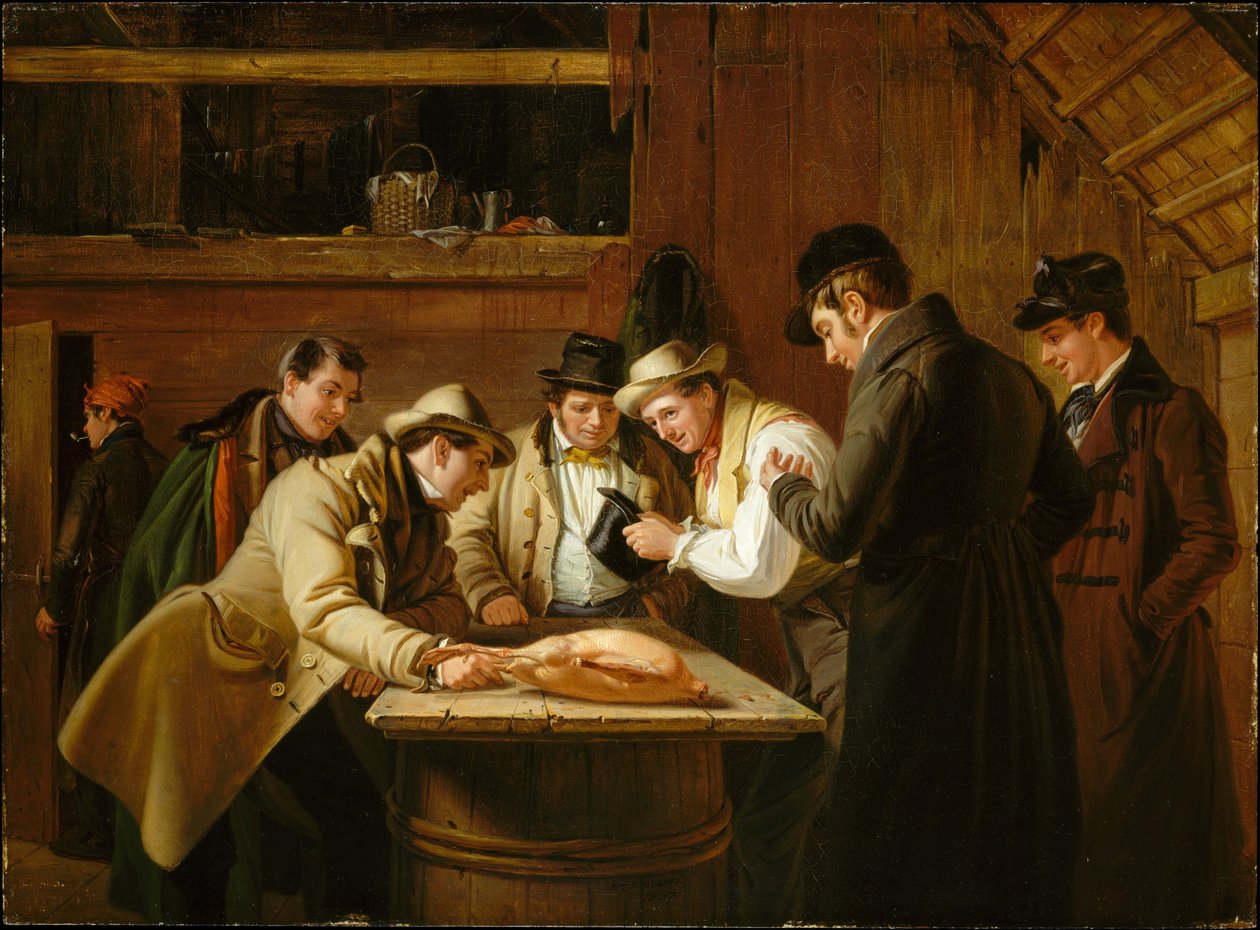 La rifa (Rifa por el ganso) de William Sidney Mount