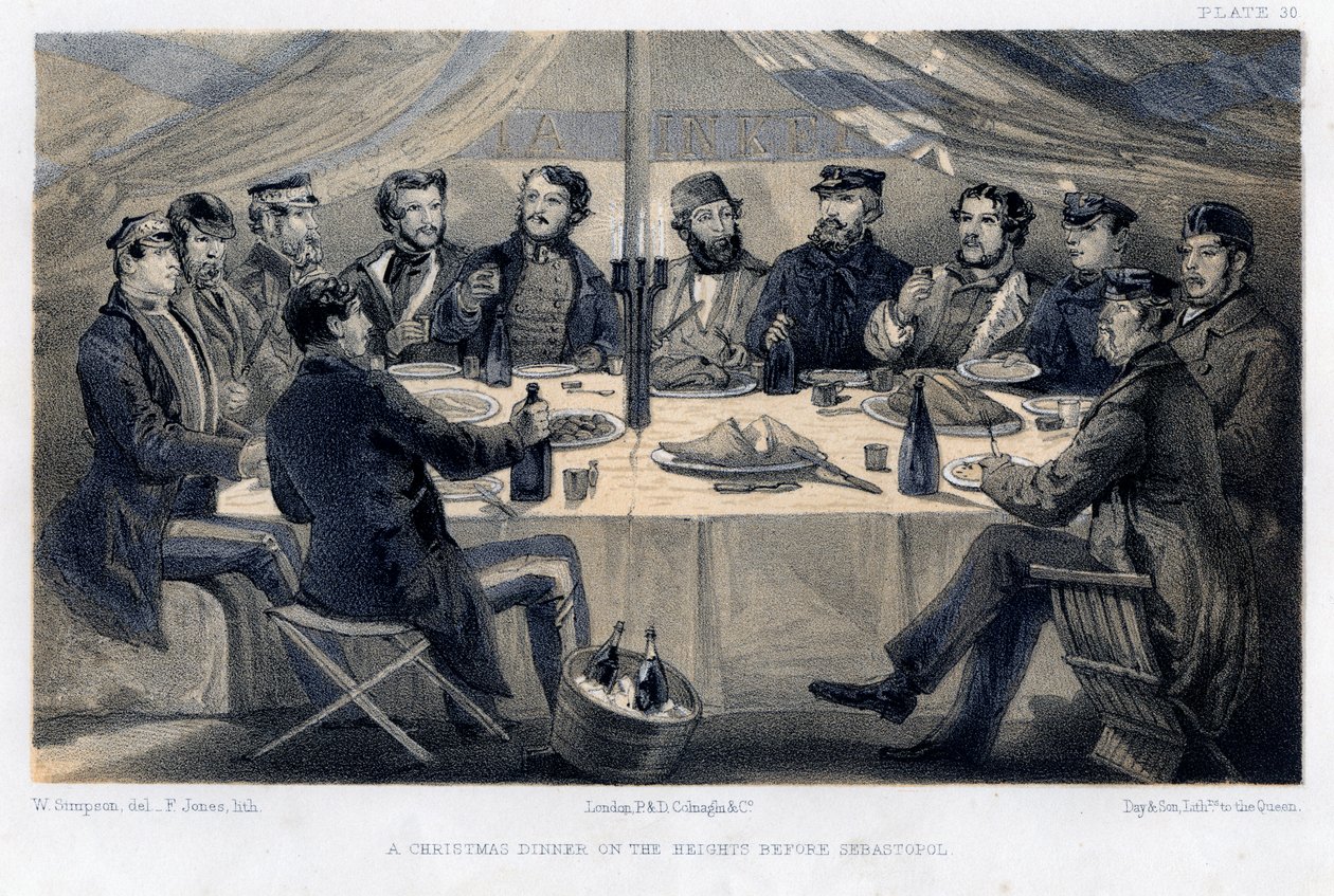 Cena de Navidad en las alturas antes de Sebastopol, c1850 de William Crimea Simpson