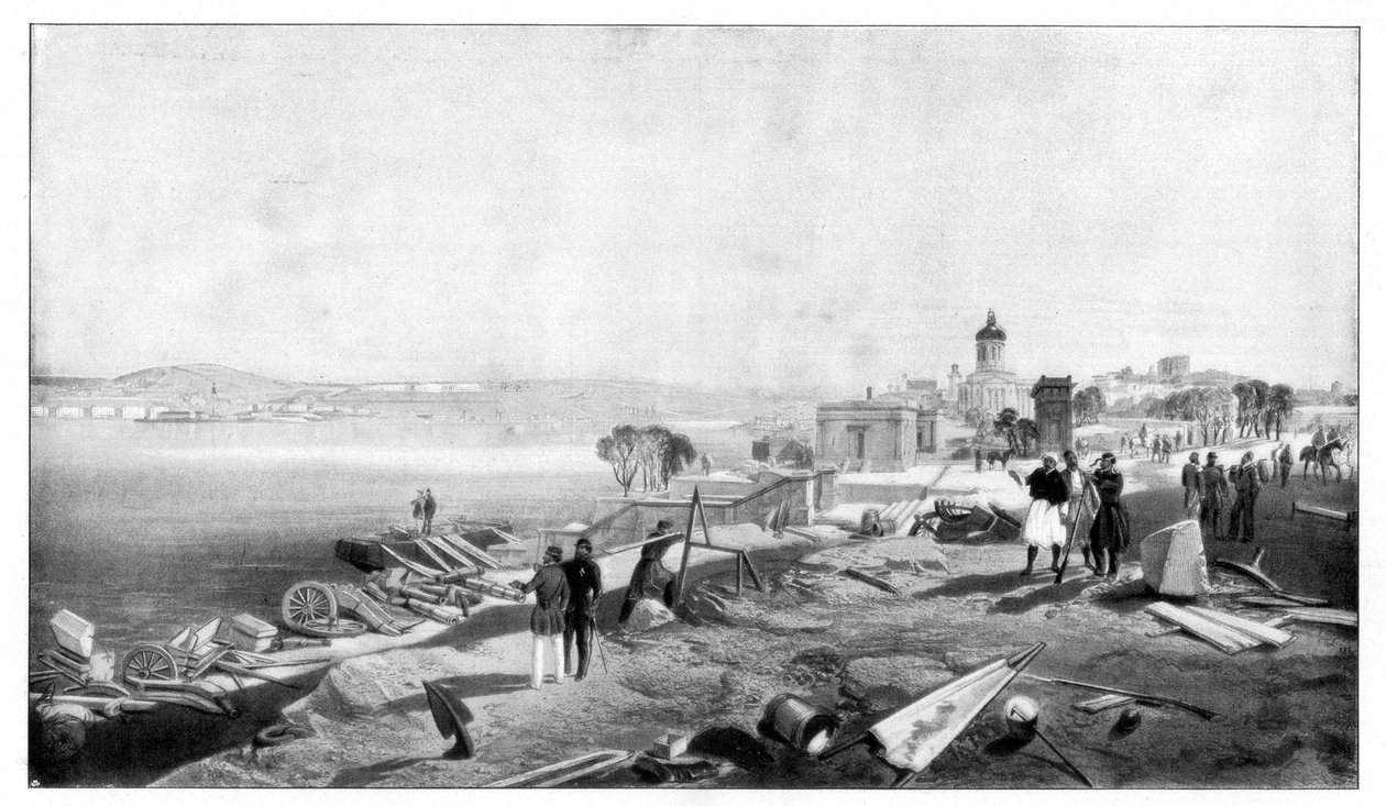 Sebastopol desde la parte trasera del Fuerte Nicolás, 1900 de William Crimea Simpson