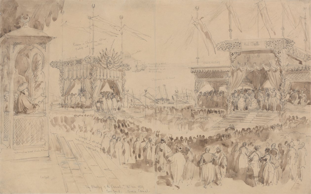 Bendición del Canal de Suez, 16 de noviembre de 1869 de William Simpson