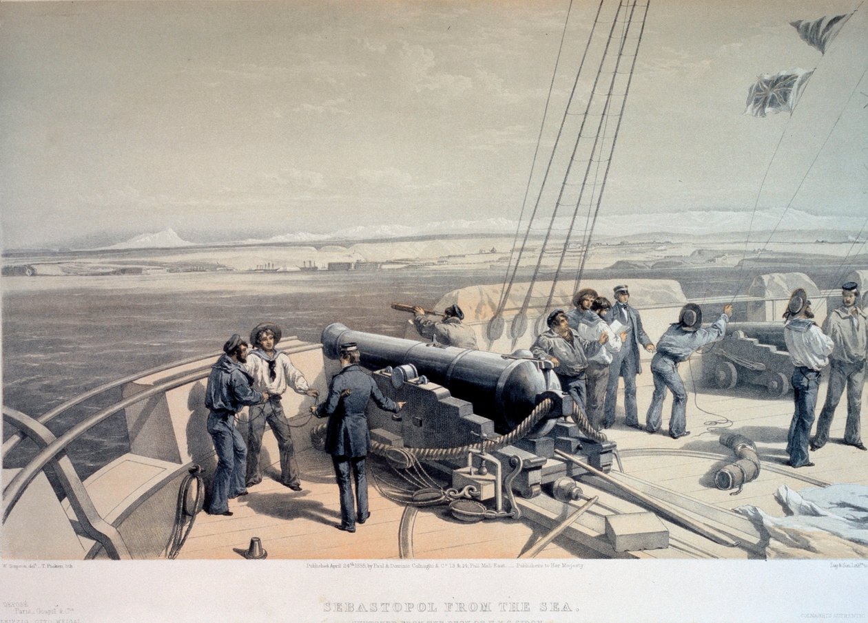 Vista de Sebastopol desde el mar, 1855 de William Simpson