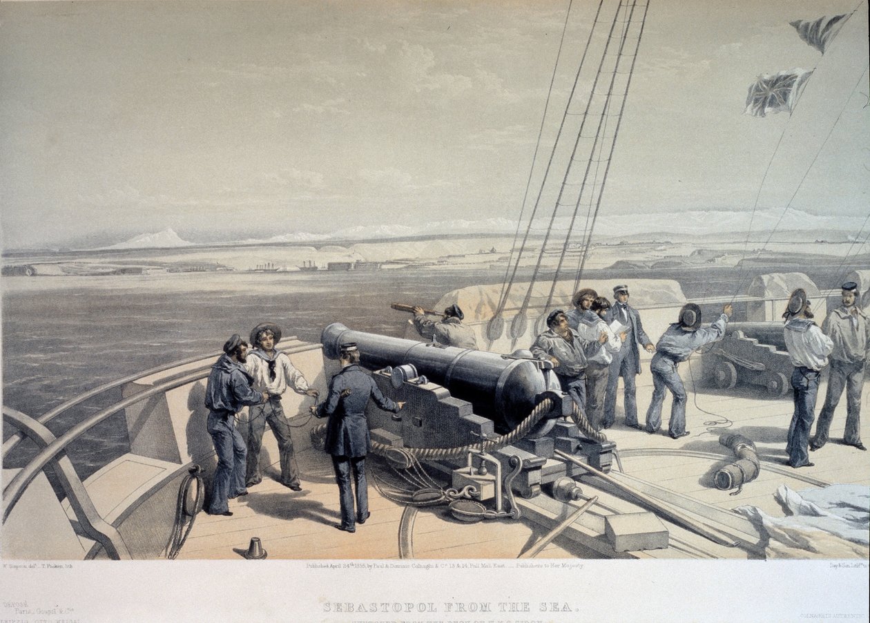 Vista de Sebastopol desde el mar de William Crimea Simpson