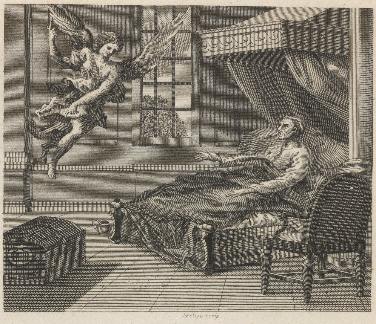 El enfermo y el ángel de William Skelton