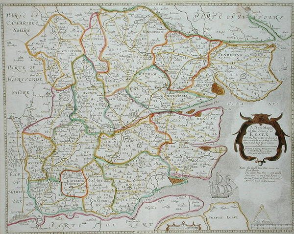 Un Nuevo Mapa del Condado de Essex, publicado por Henry Overton de William Smith