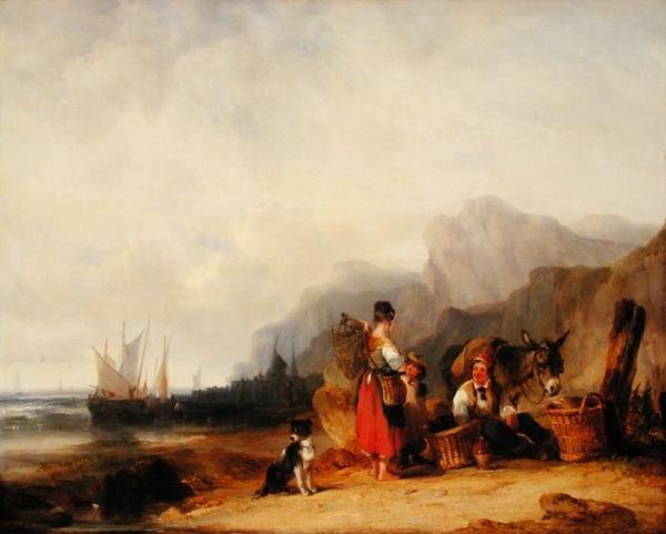 Los Pescadores de Camarones, c.1835 de William Snr. Shayer