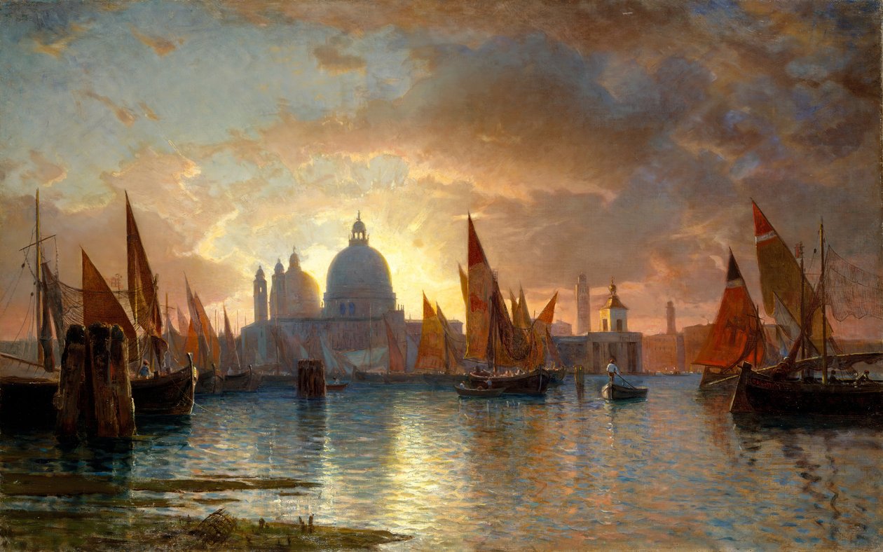 Santa Maria della Salute, Atardecer, 1870-85 de William Stanley Haseltine