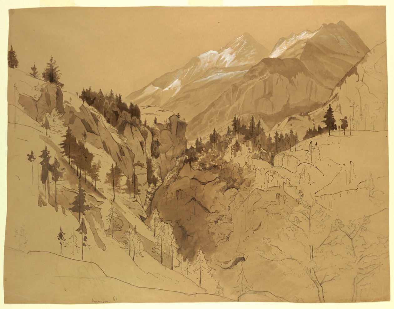 Estudio de paisaje, Meiringen, Suiza de William Stanley Haseltine