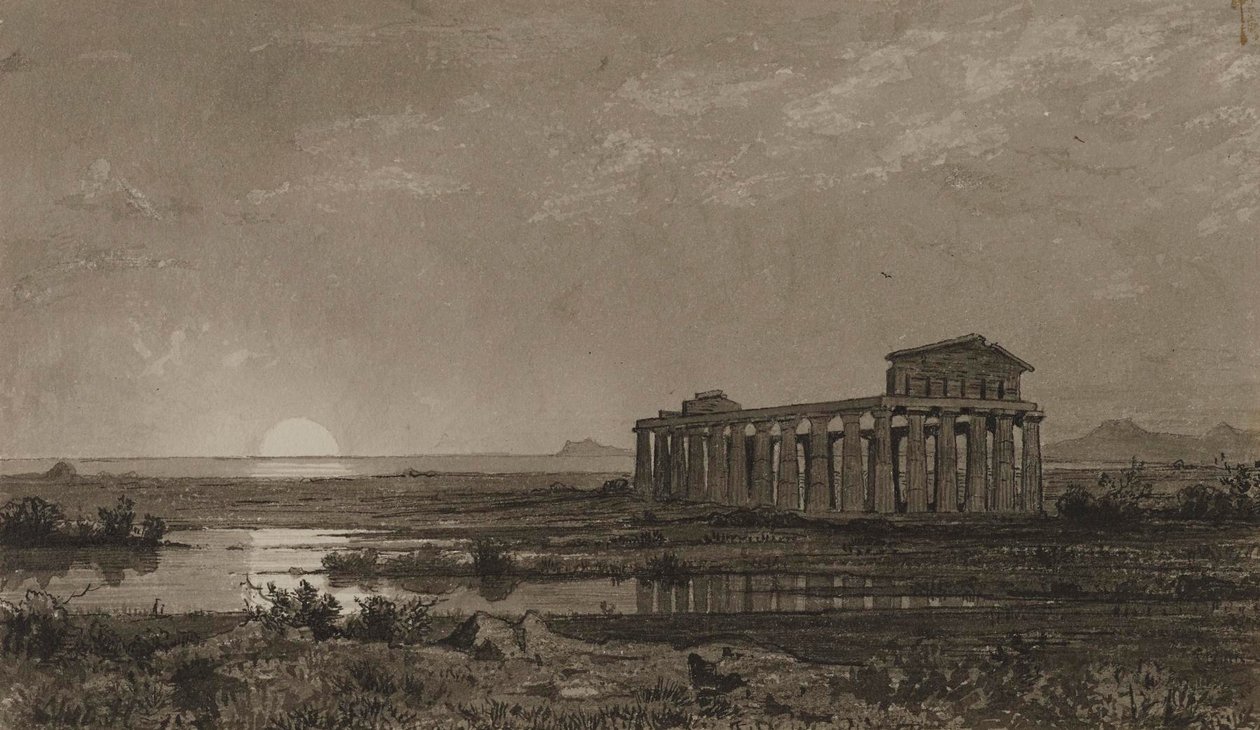 Templo de Ceres en Paestum (el templo de Atenea) de William Stanley Haseltine