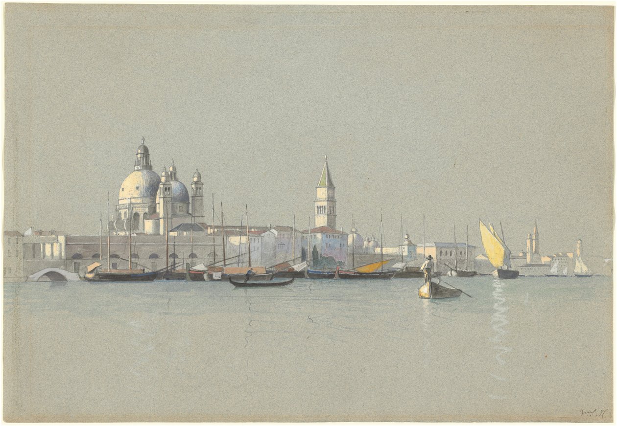 Vista a través del canal Giudecca hacia la Salute y el Campanile de San Marco de William Stanley Haseltine