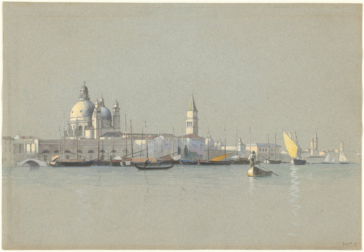 Vista del canal de la Giudecca hacia la Salute y el campanario de San Marcos de William Stanley Haseltine