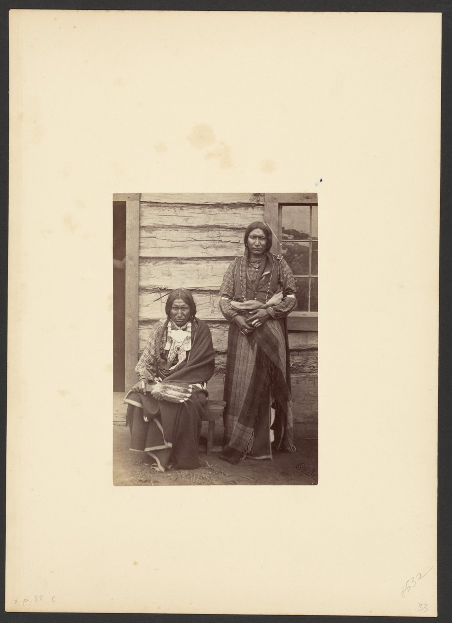Hijos del Jefe Arapaho, Pequeño Cuervo [Pequeño Oso y Escudo, probablemente en el Campamento de Abastecimiento]. de William Stinson Soule
