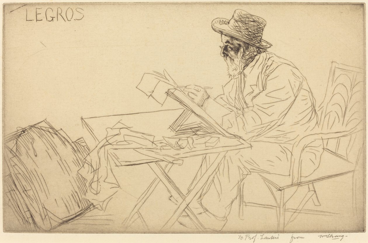 Alphonse Legros dibujando de William Strang