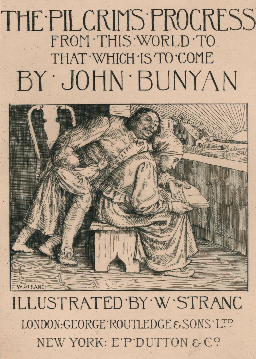 La esposa de Bunyan leyéndole la Biblia, c1916 de William Strang