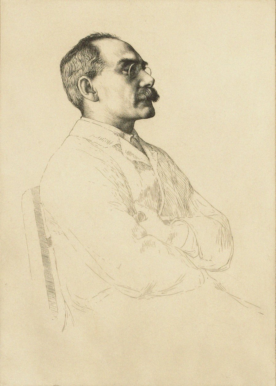 Retrato de Rudyard Kipling 1865-1936 de William Strang