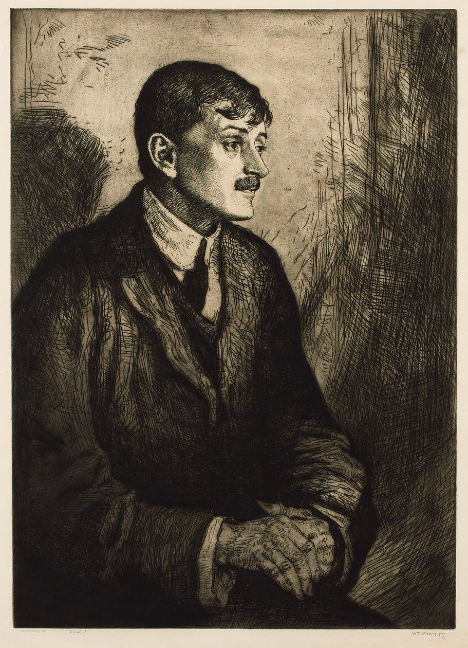 Retrato del poeta John Masefield 1878-1967 de William Strang