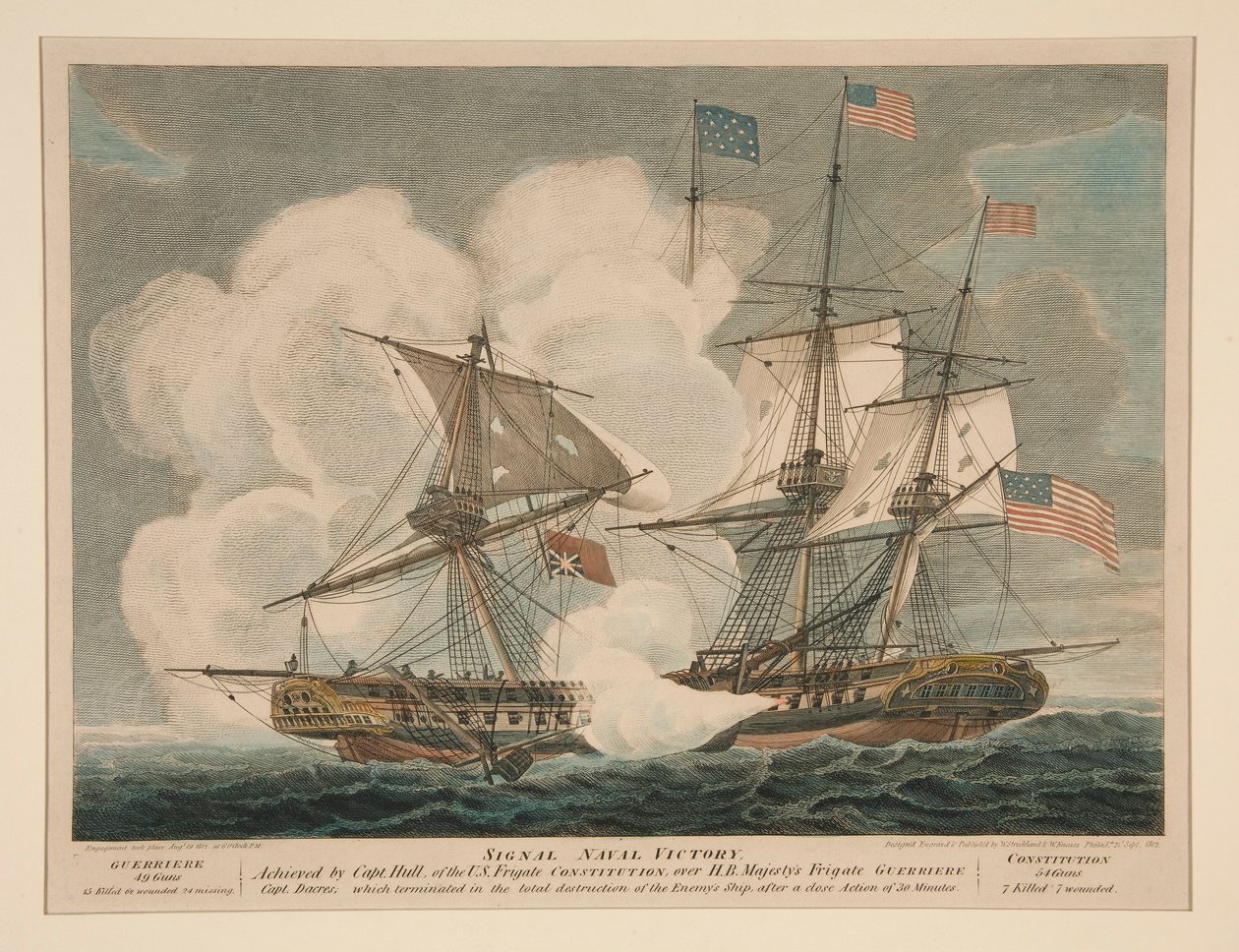 Señal de victoria naval lograda, constitución y guerra de William Strickland