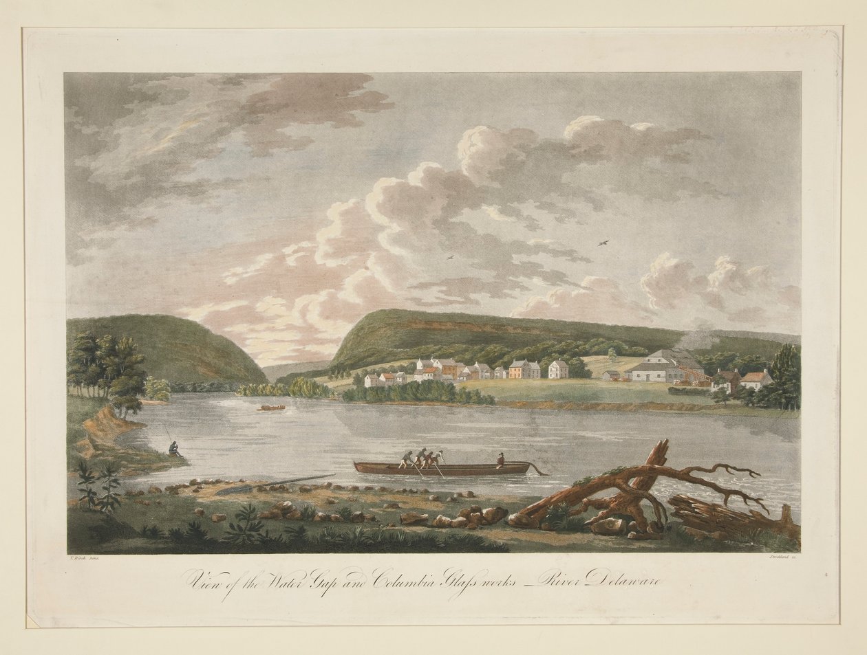 Vista de Water Gap y Columbian Glassworks, río Delaware de William Strickland