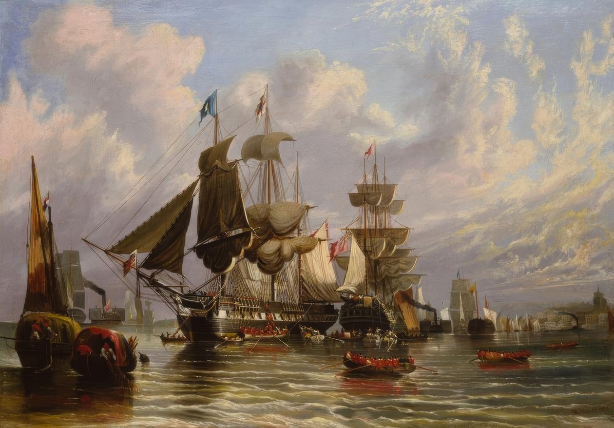 Guerra de Crimea, embarque de tropas inglesas, 1855 de William Stuart