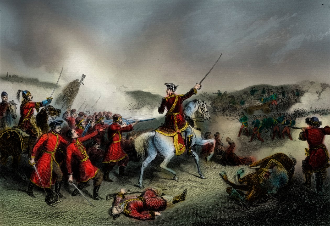 Batalla de Pultowa, Gran Guerra del Norte (imprimir) de William T. Hulland