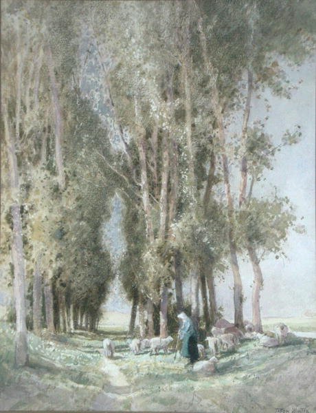 Una pastora y su rebaño, Holanda de William Tatton Winter