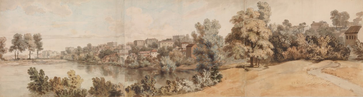 Paisaje fluvial italianizante, 1750-60 de William Taverner