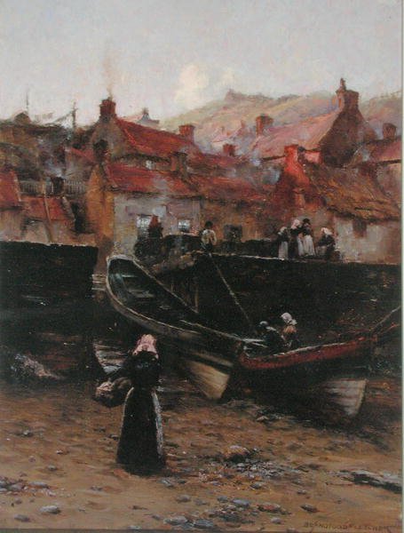 Muelle en Staithes, Yorkshire de William Teulon Blandford Fletcher