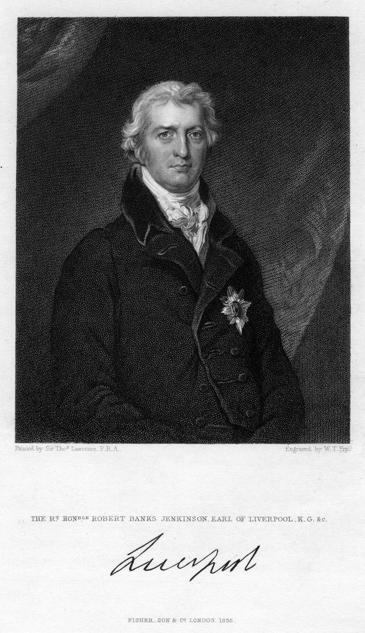 Robert Jenkinson, 2º Conde de Liverpool, político británico y Primer Ministro, 1835 de William Thomas Fry