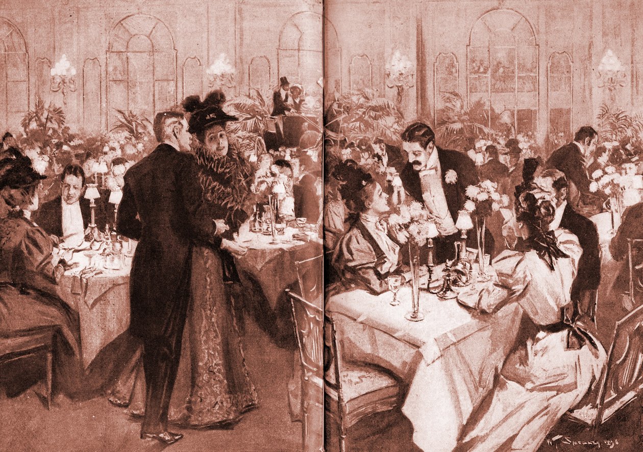 Miembros de la alta sociedad en el Hotel Waldorf de William Thomas Smedley