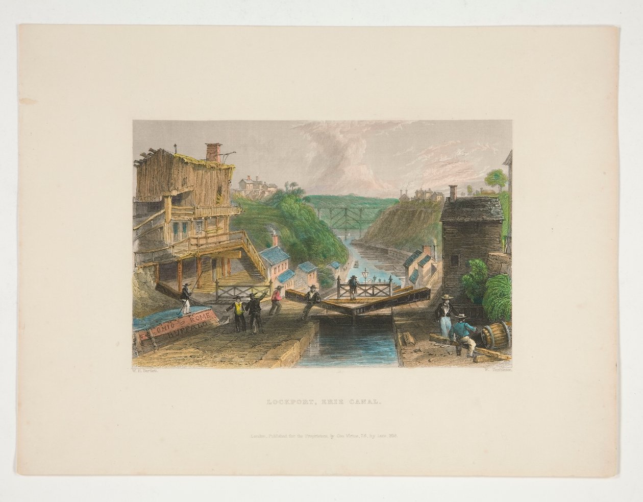 Lockport, Canal Erie, ilustración para Nathaniel Parker Willis de William Tombleson