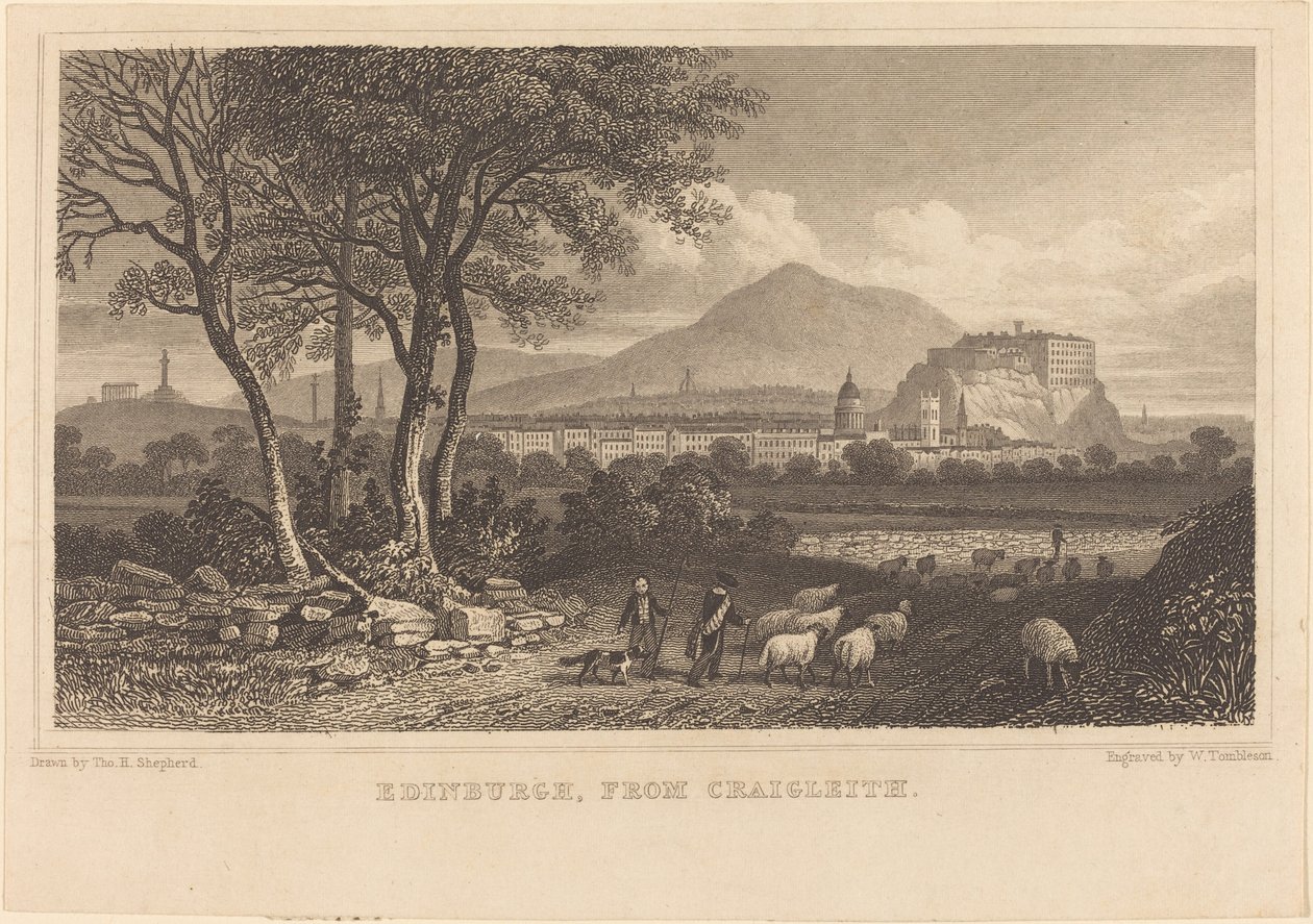 Edimburgo, desde Craigleith de William Tombleson after Thomas Hosmer Shepherd