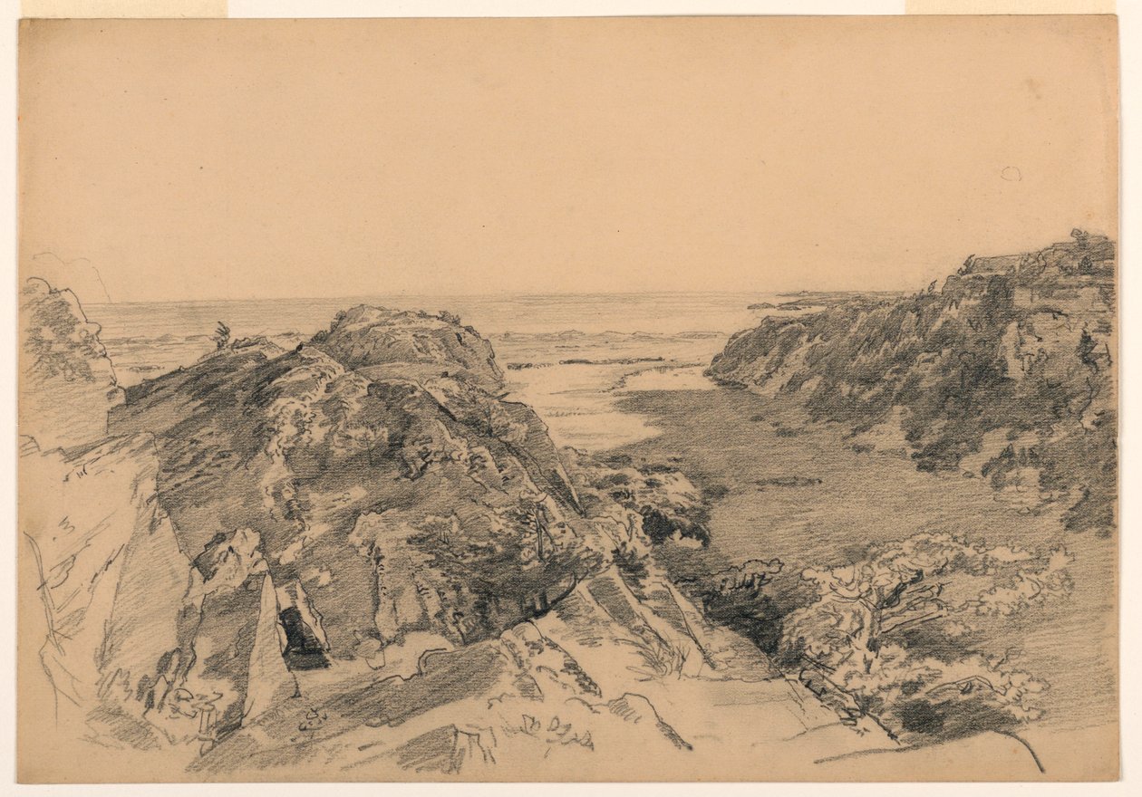 Dibujo, Paraíso y Purgatorio, Middletown, Rhode Island, ca. 1875-80 de William Trost Richards