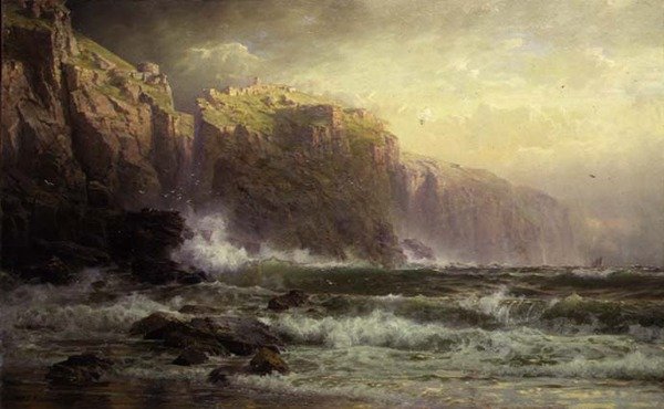 Las largas olas rompiendo en el arrecife de William Trost Richards