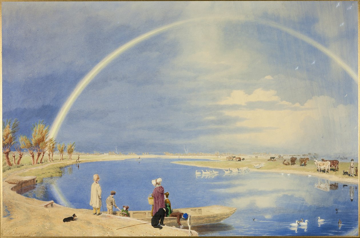 Una Lluvia de Abril: Una Vista desde Binsey Ferry Cerca de Oxford, Mirando Hacia Port Meadow y Godstow de Joseph Mallord William Turner