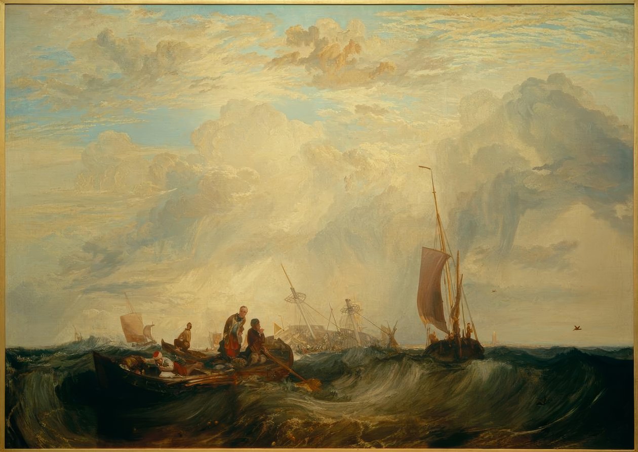 Entrada del Mosa: Mercader de naranjas en el bar, desmoronándose de Joseph Mallord William Turner
