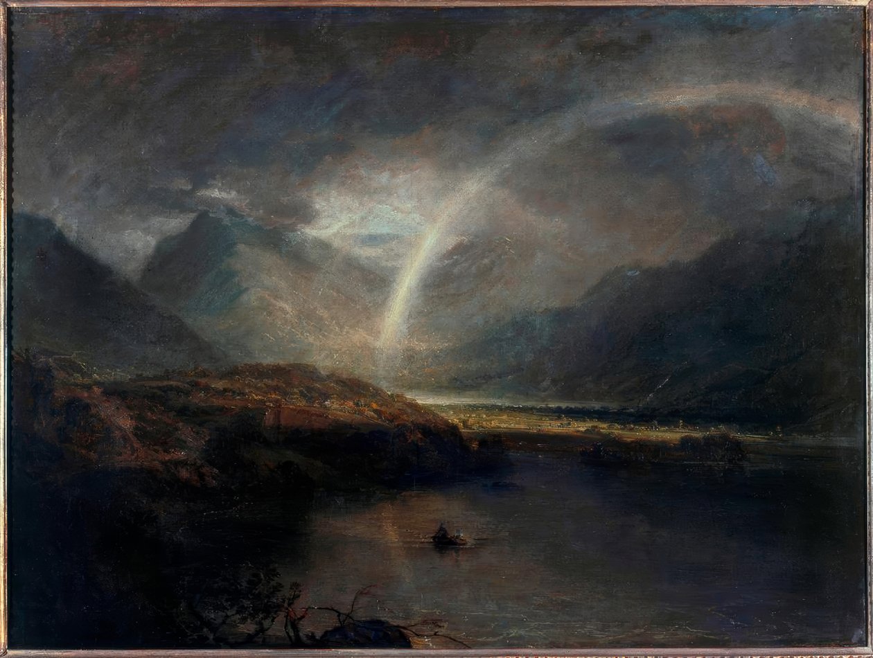 Lago Buttermere, con parte de Cromackwater, Cumberland, una tormenta de Joseph Mallord William Turner